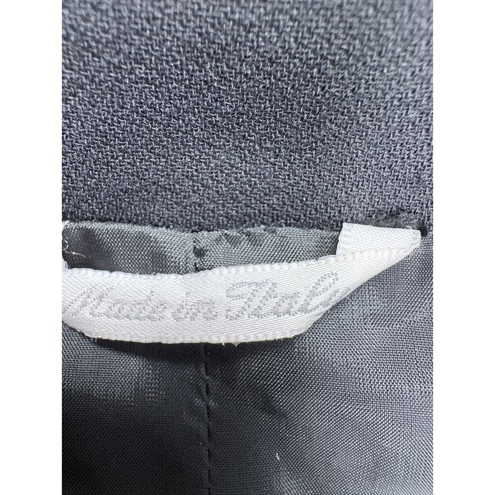 Max Mara Made In Italy Virgin Wool Longline Blazer Coat Black Quiet Luxury 8 - Picture 6 of 16
